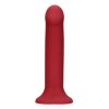 Non-Phallic Vibrating Dildo - Large - Raspberry Red